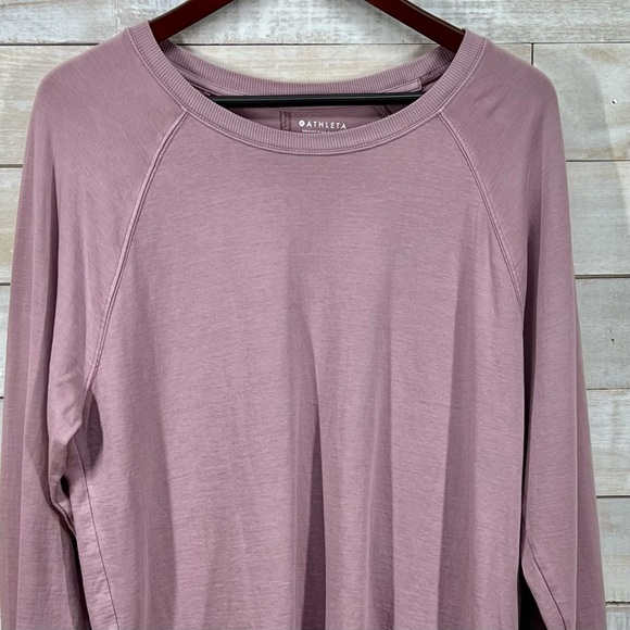 Athleta Mindset Sweatshirt Womens Large Pink Long Sleeve Pullover Athleisure - Picture 2 of 9